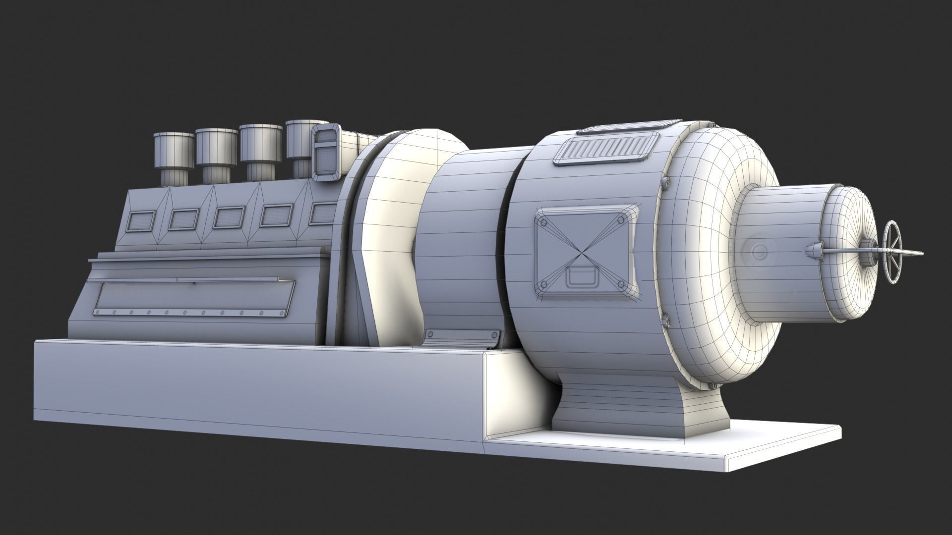 German Power Generator WWII Low-poly 3D model_13