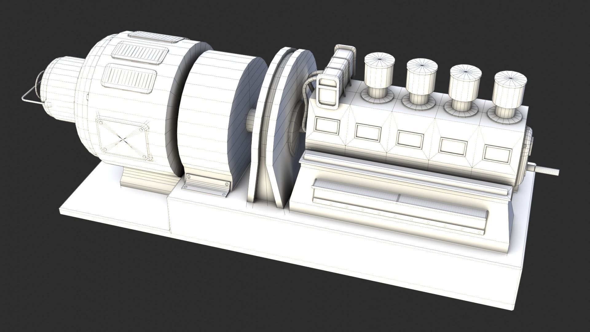 German Power Generator WWII Low-poly 3D model_18