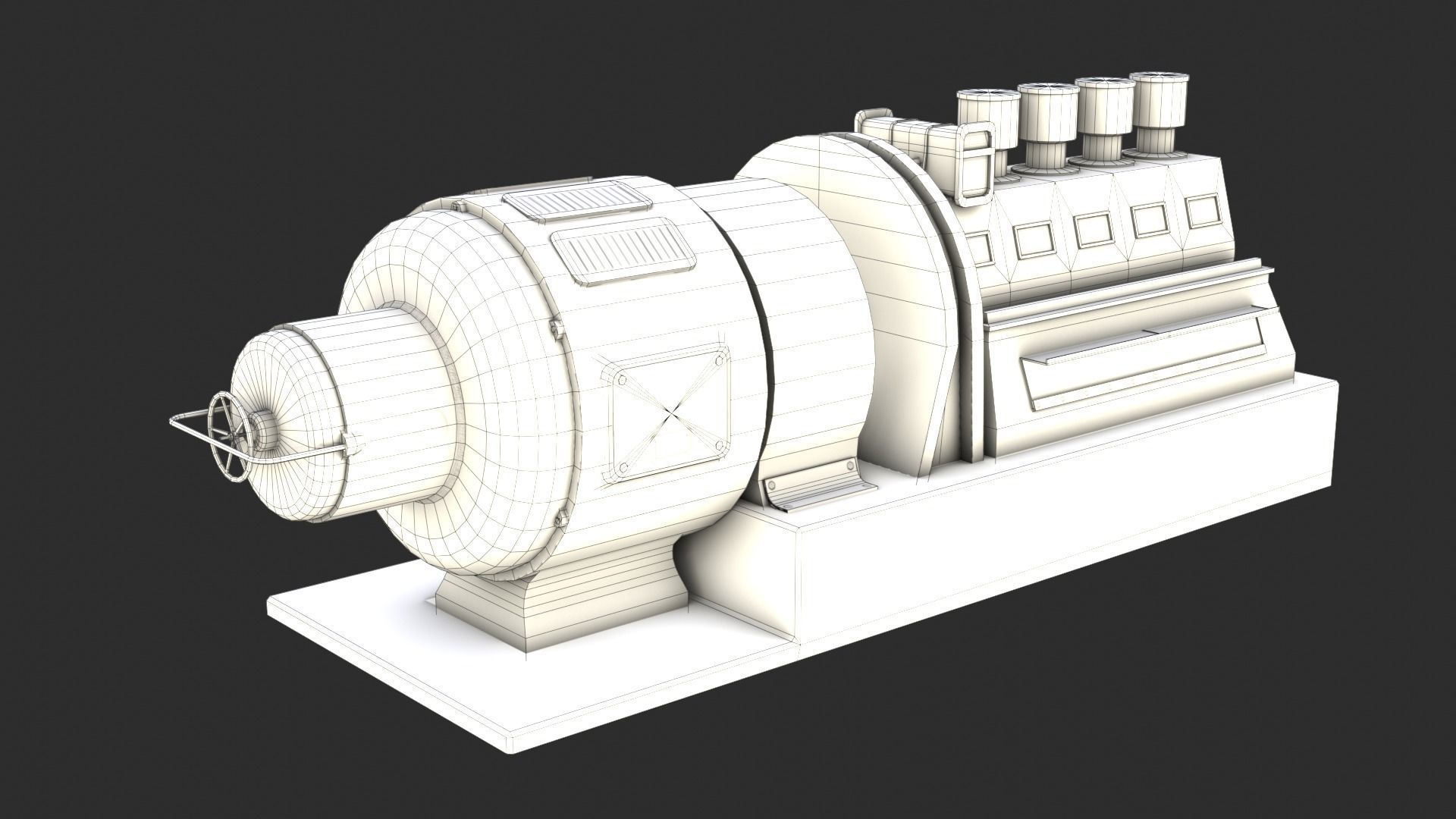 German Power Generator WWII Low-poly 3D model_12