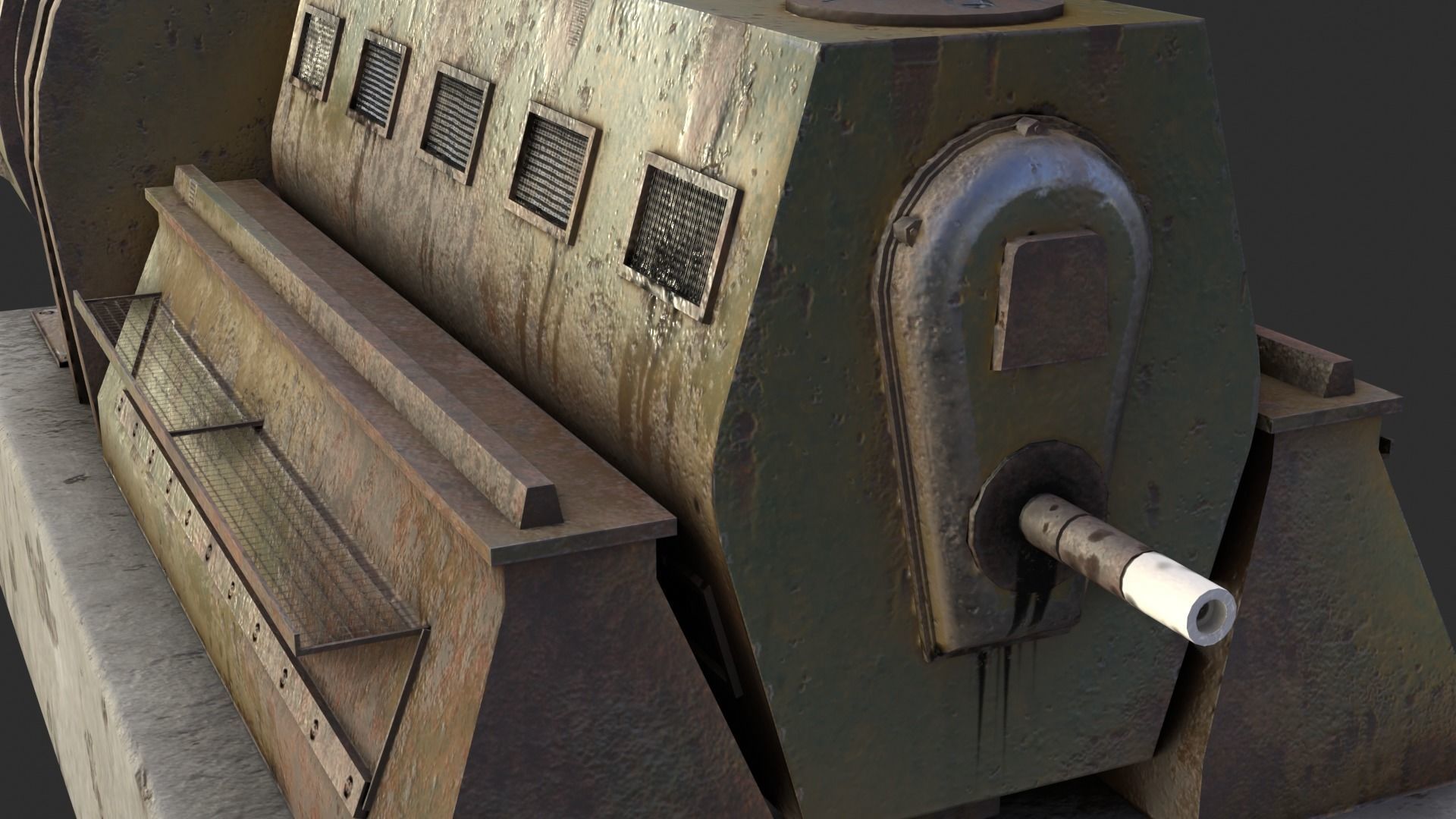 German Power Generator WWII Low-poly 3D model_10