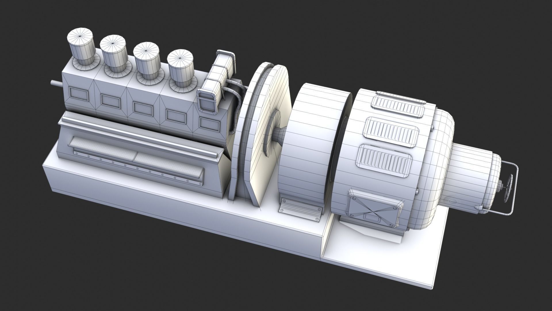 German Power Generator WWII Low-poly 3D model_14