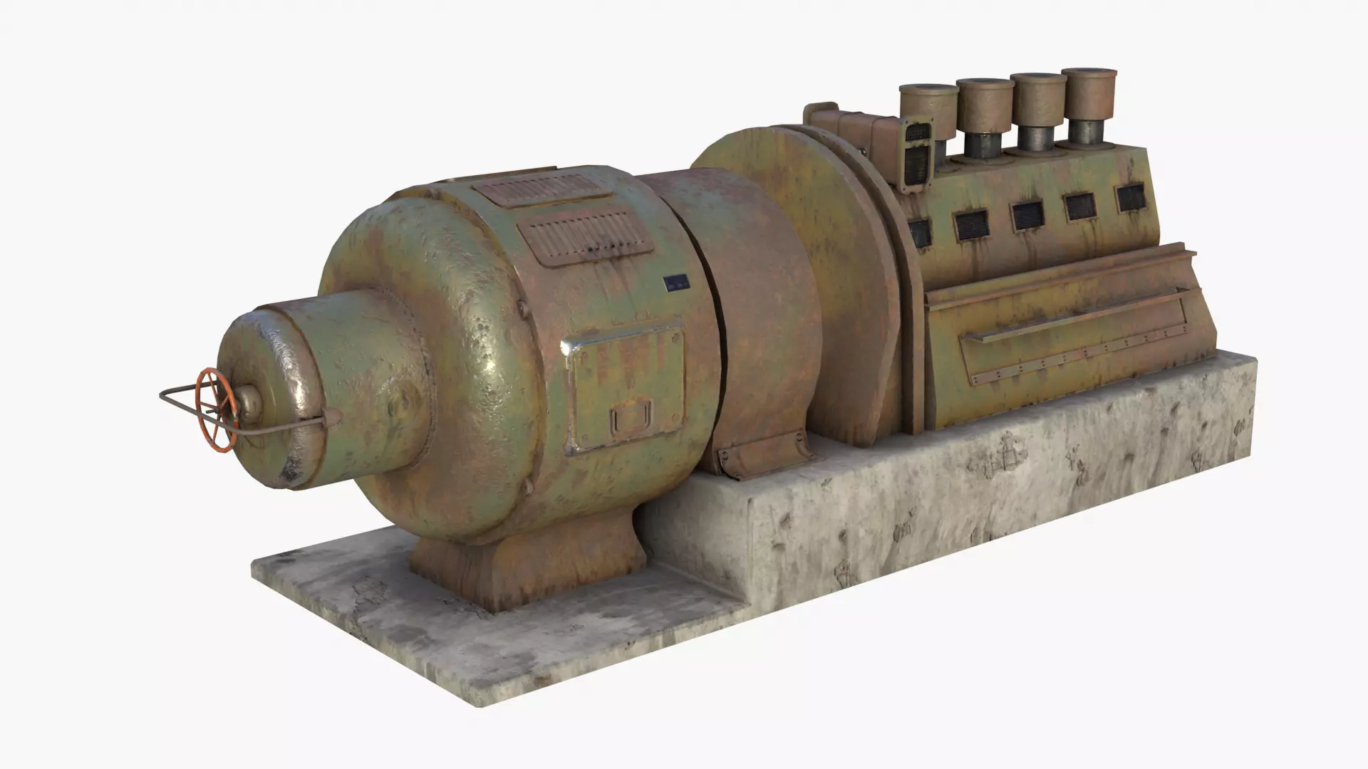 German Power Generator WWII Low-poly 3D model_0