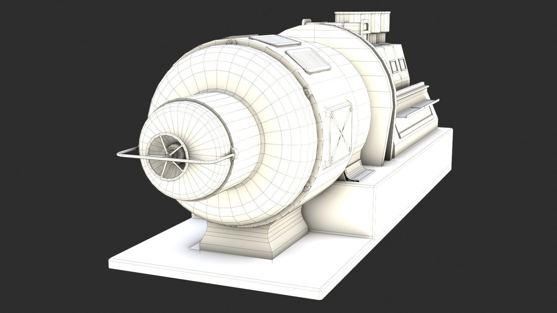 German Power Generator WWII Low-poly 3D model_19