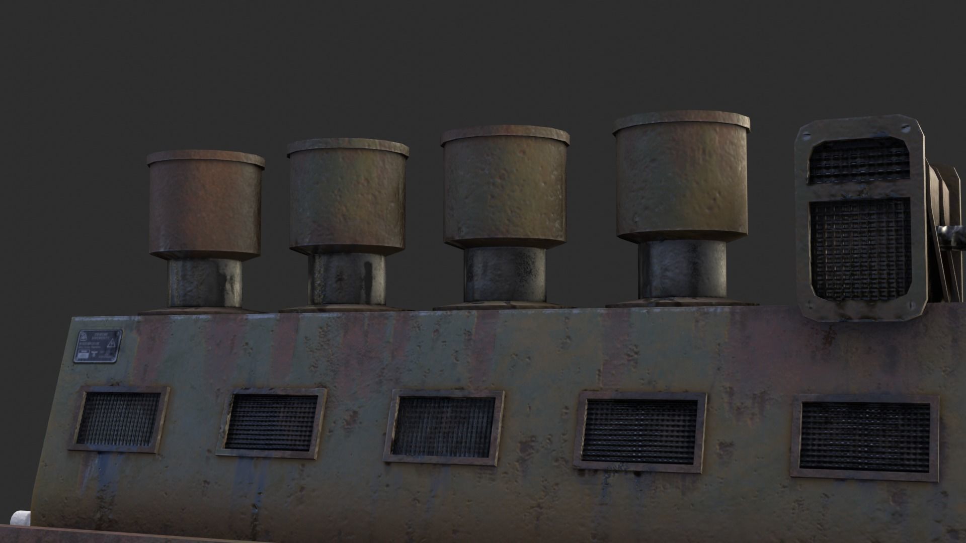German Power Generator WWII Low-poly 3D model_11