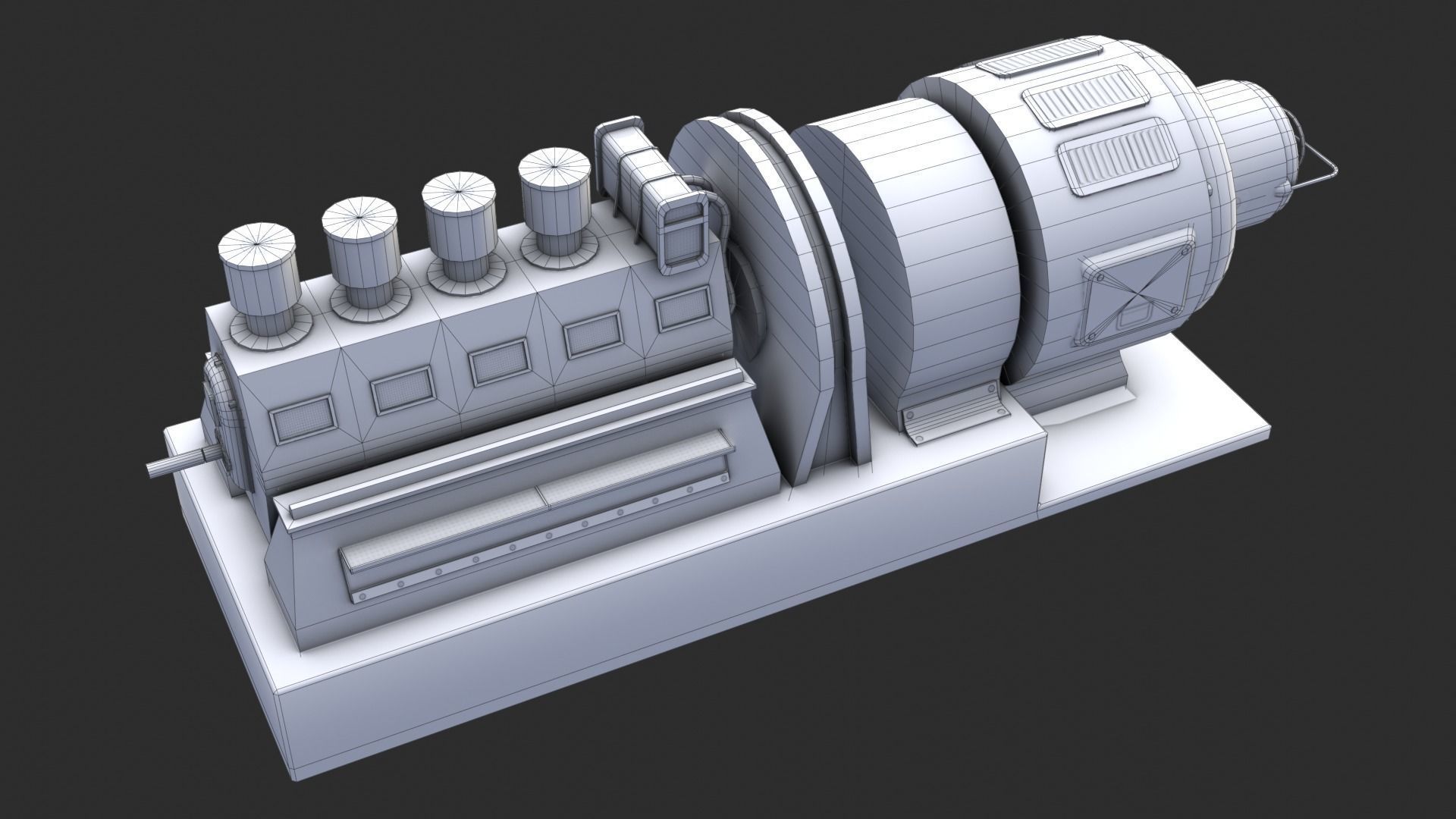 German Power Generator WWII Low-poly 3D model_15