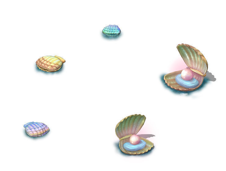 Submarine cartoon world - shells 3D model_2