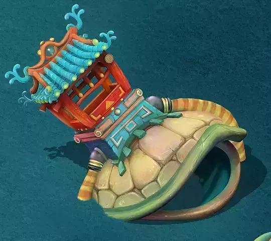 Submarine cartoon world - heavy turtles