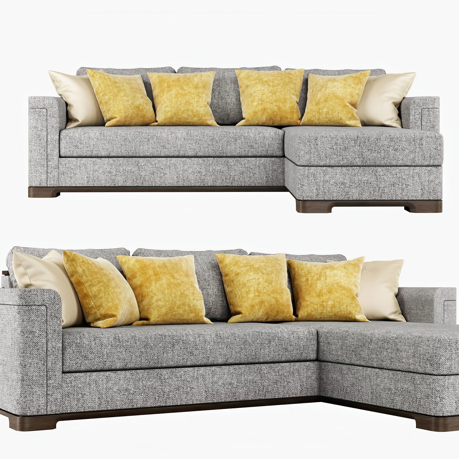 Sofa Perry Sectional Middle 3D model_4