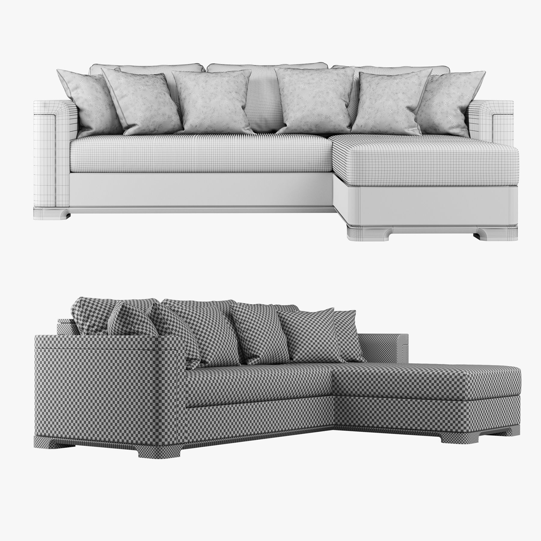 Sofa Perry Sectional Middle 3D model_5
