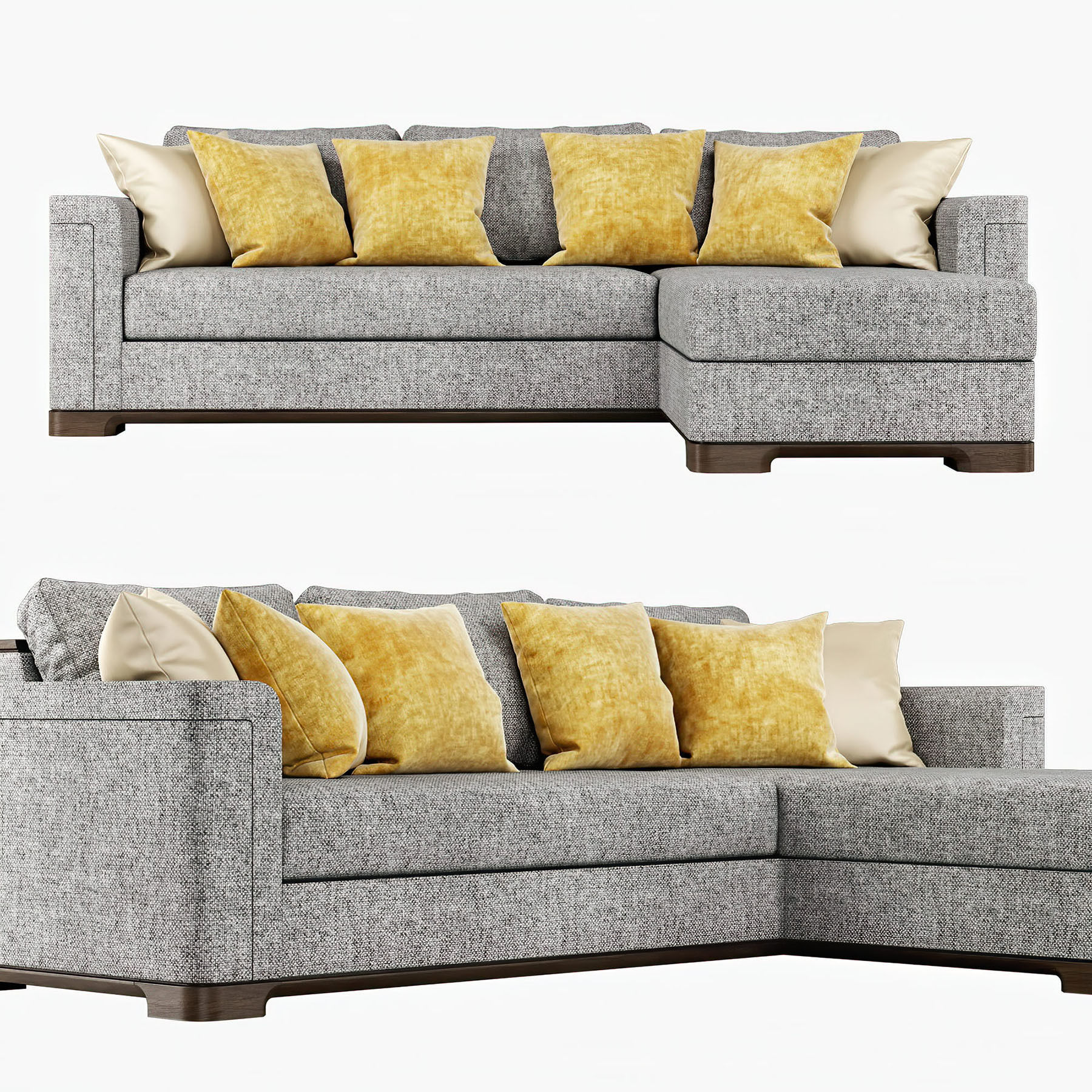 Sofa Perry Sectional Middle 3D model_1