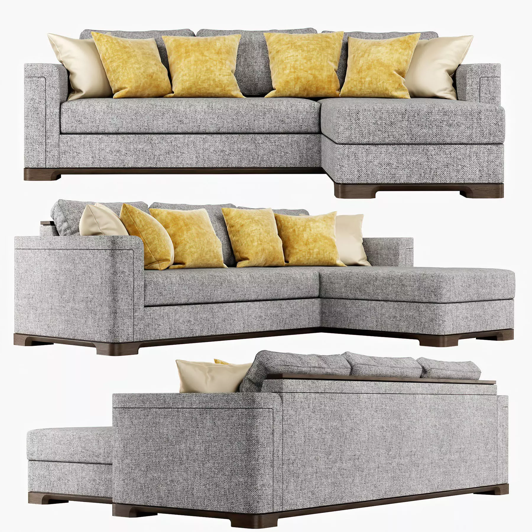 Sofa Perry Sectional Middle 3D model_0