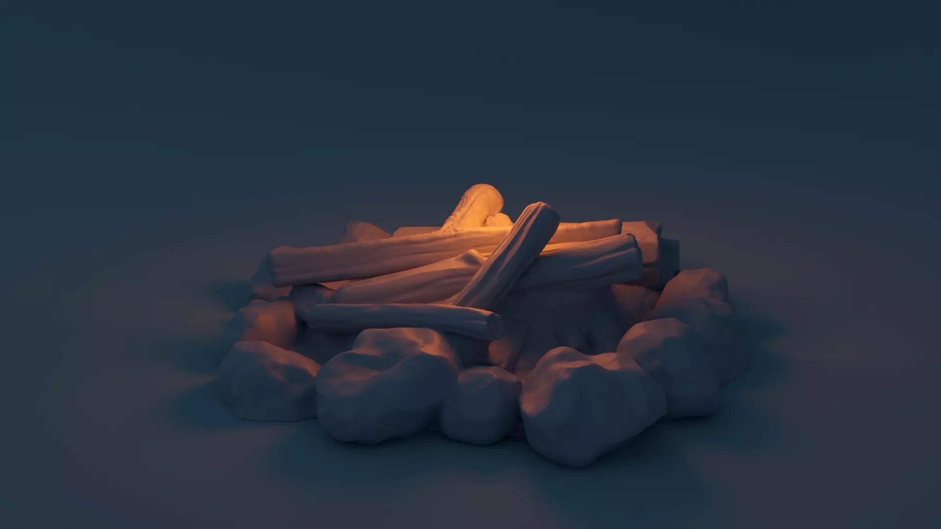 Camp fire Fantasy miniature DnD 3D print model_0