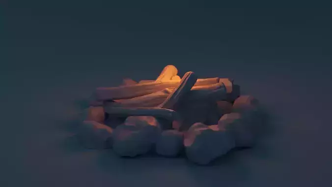 Camp fire Fantasy miniature DnD