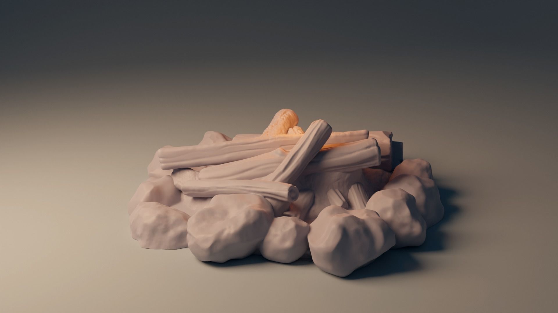 Camp fire Fantasy miniature DnD 3D print model_3