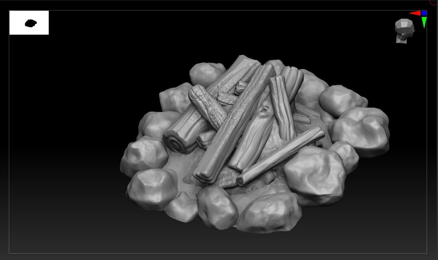 Camp fire Fantasy miniature DnD 3D print model_1