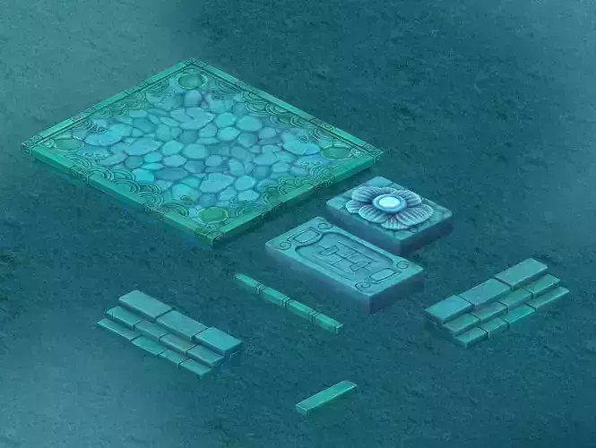 Submarine Cartoon World - Seabed Square Surface