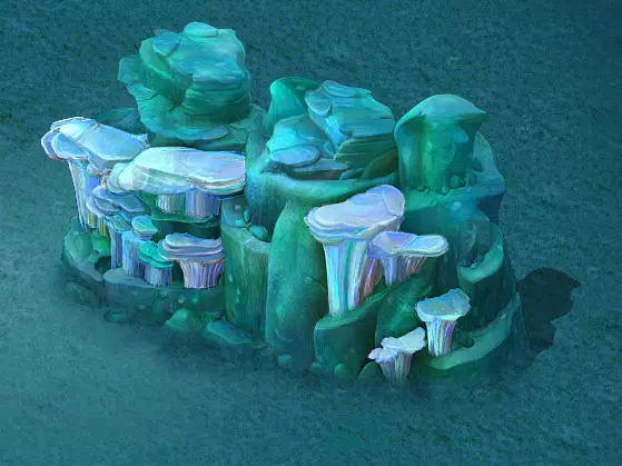 Submarine Cartoon World - Seabed Coralstone 01 3D model_0