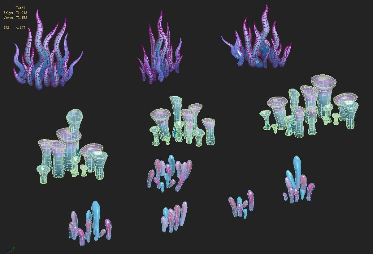 Submarine cartoon world - submarine decoration 3D model_2