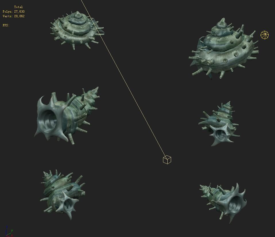 Submarine Cartoon World - Sea King conch 3D model_2