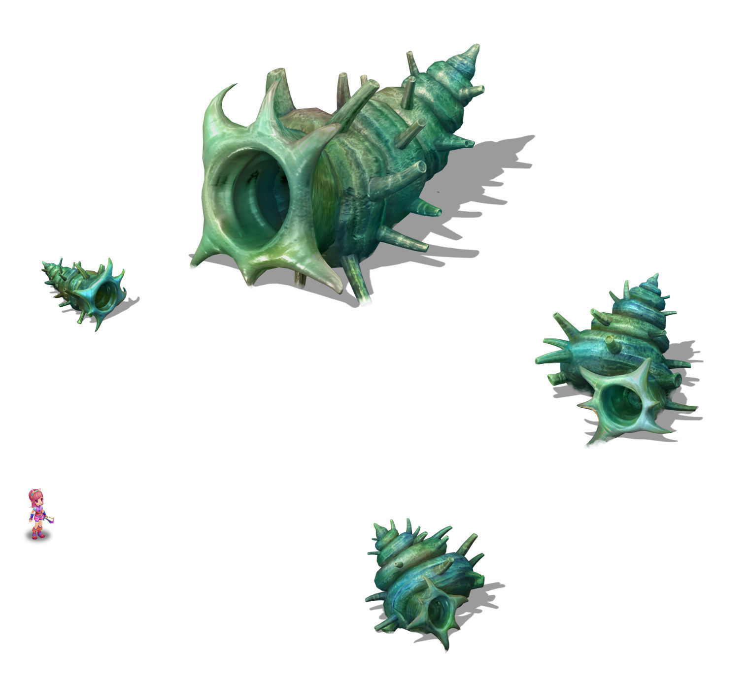 Submarine Cartoon World - Sea King conch 3D model_5