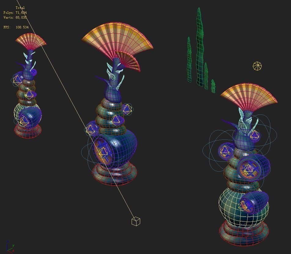 Submarine cartoon world - sea elves lighthouse 3D model_2