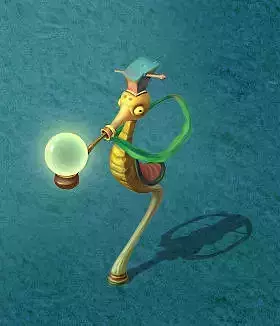 Submarine cartoon world - hippocampus lights