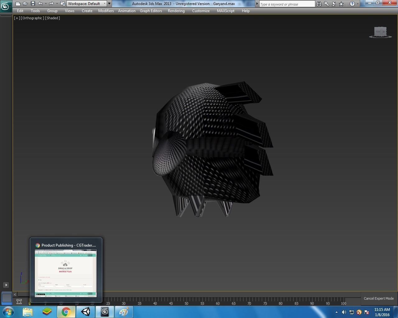 Garyand computer screen showing helmet Free low-poly 3D model