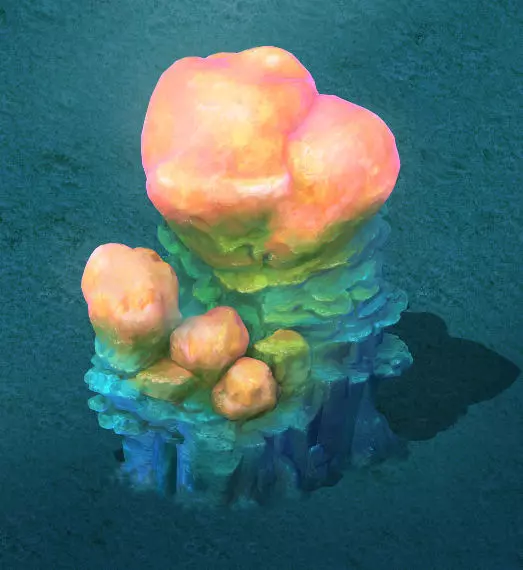 Submarine Cartoon World - Sarcoma Coral 01 3D model_0