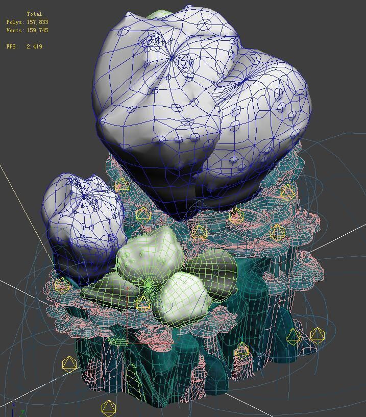 Submarine Cartoon World - Sarcoma Coral 01 3D model_2