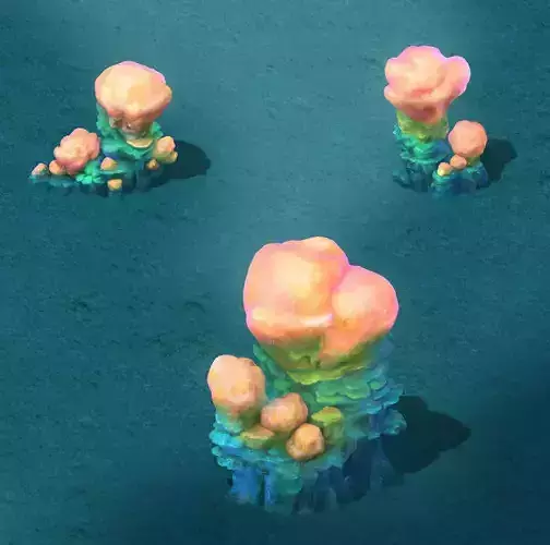 Submarine Cartoon World - Sarcoma Coral 03