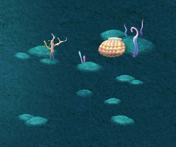 Submarine cartoon world - Coral bacteria heap 3D model_4