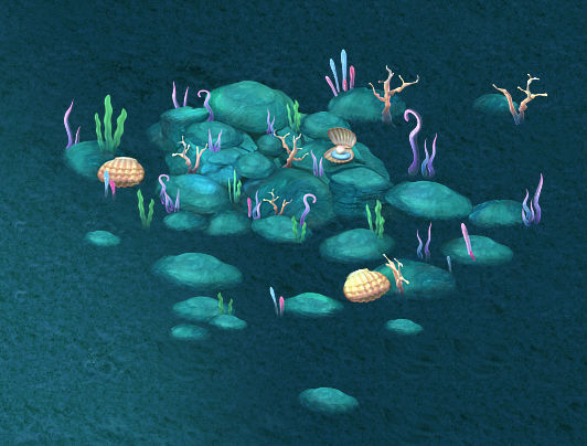 Submarine cartoon world - Coral bacteria heap 3D model_3