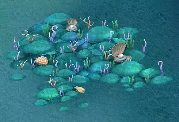Submarine cartoon world - Coral bacteria heap