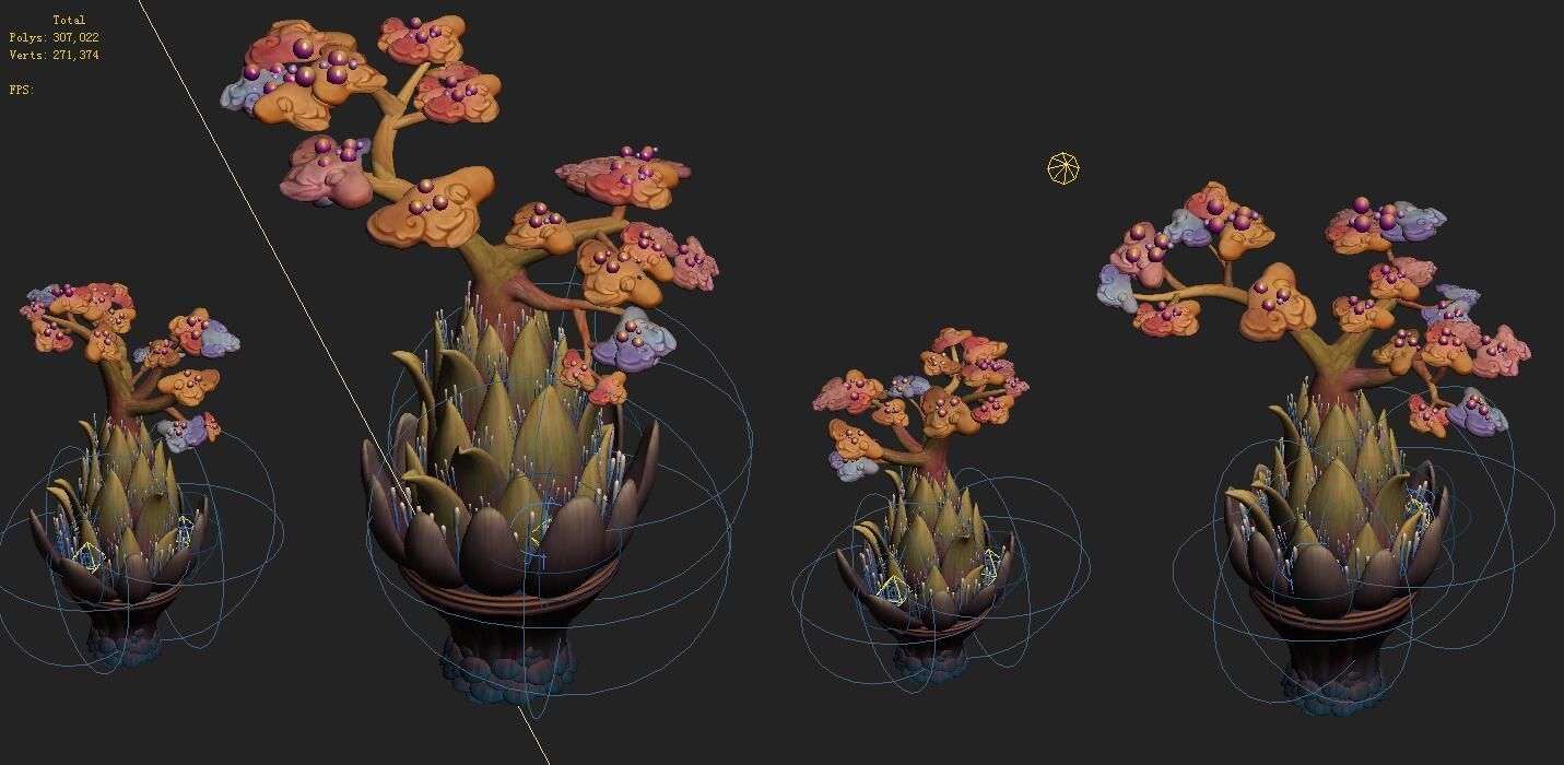 Submarine Cartoon World - Coral Salad Tree 3D model_2