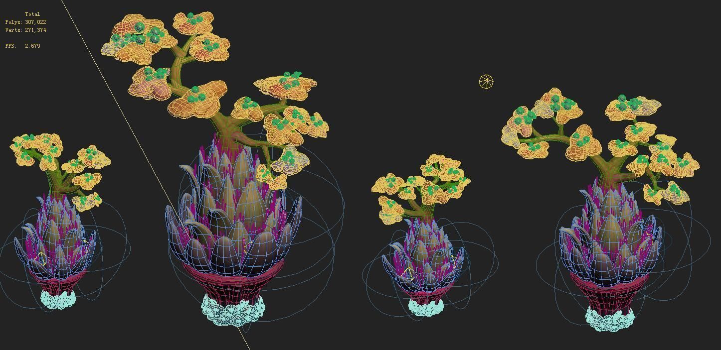 Submarine Cartoon World - Coral Salad Tree 3D model_1