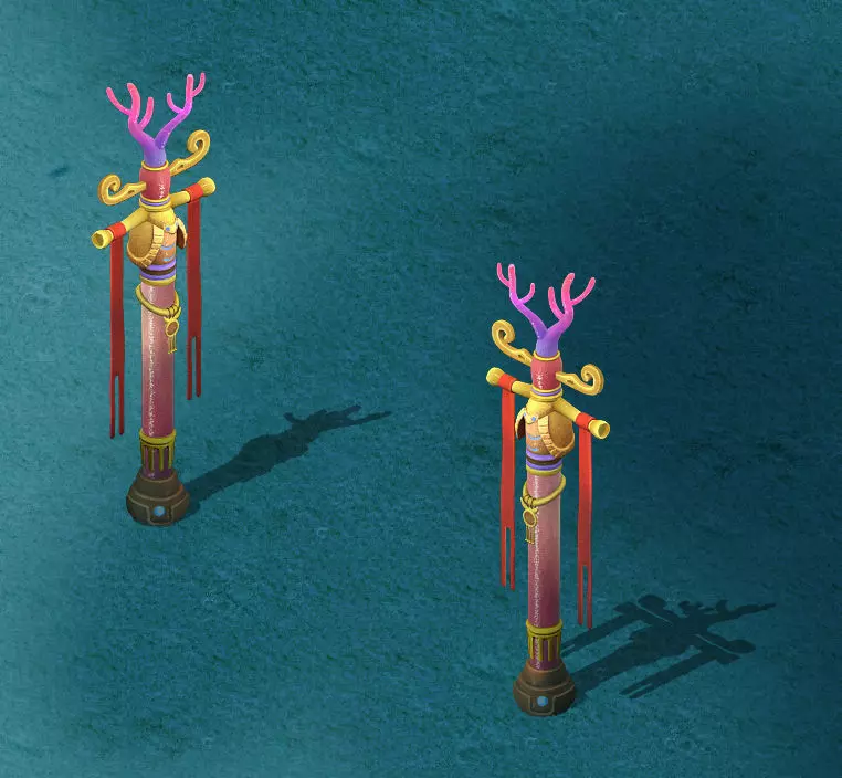 Submarine Cartoon World - Coral Columns 3D model_0