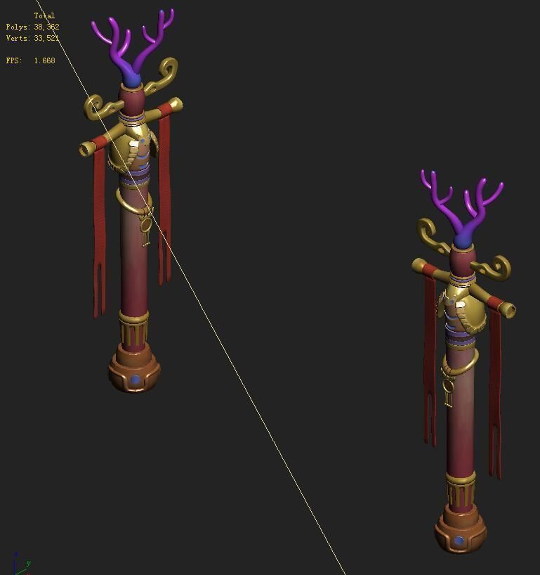 Submarine Cartoon World - Coral Columns 3D model_1