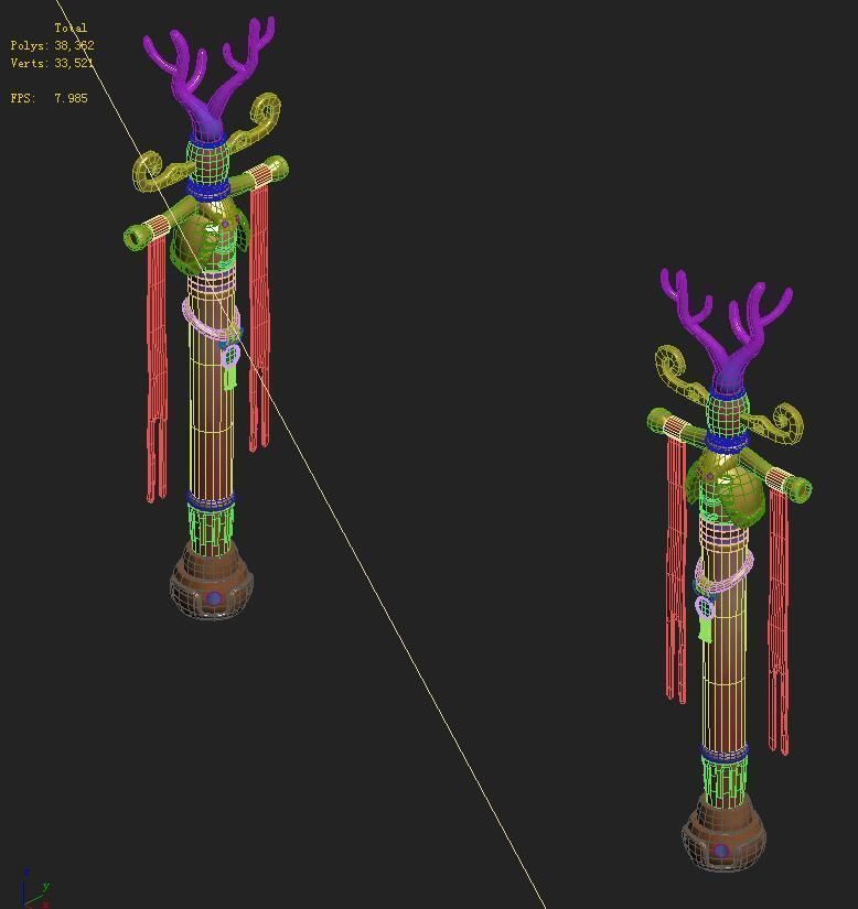 Submarine Cartoon World - Coral Columns 3D model_2