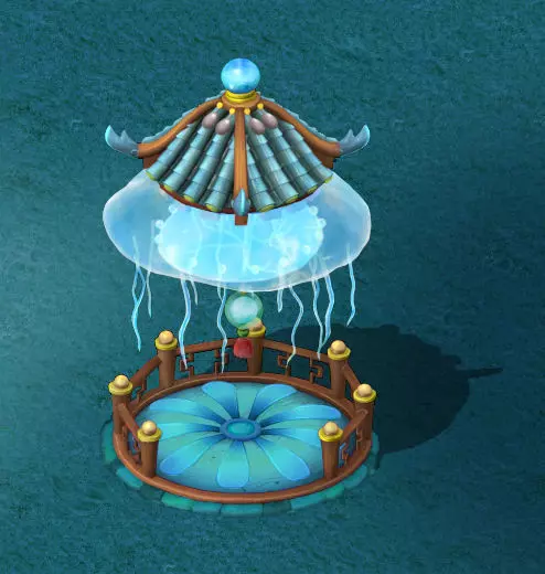Submarine cartoon world - jellyfish pavilion 3D model_0