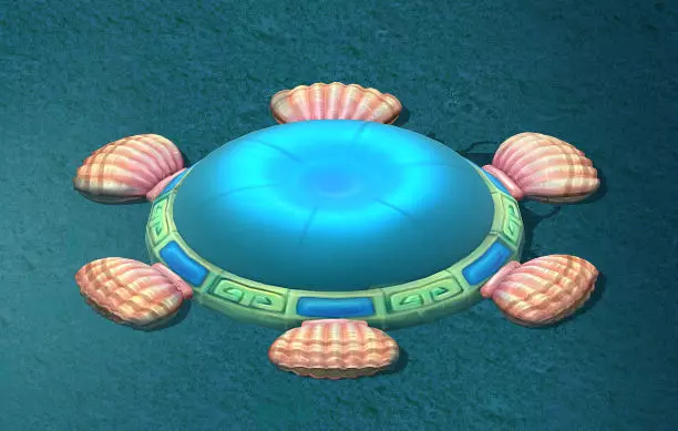 marine cartoon world - water element of the nest 3D model_0