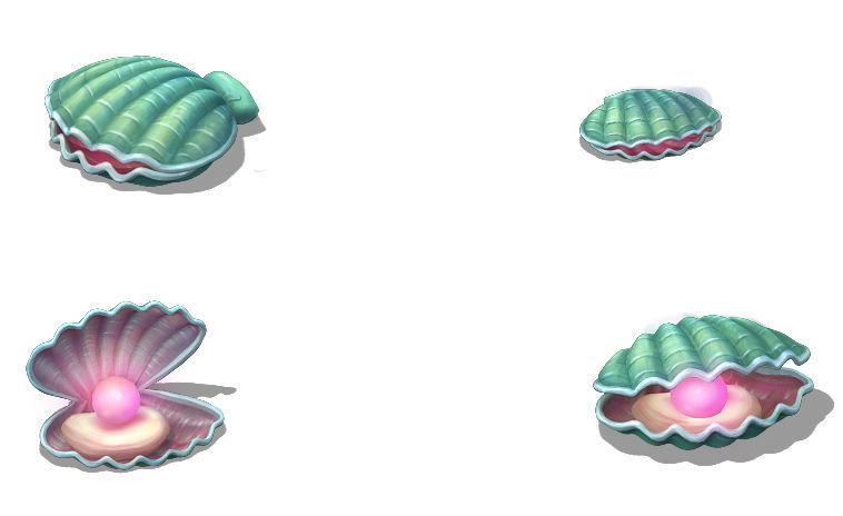 ubmarine cartoon world - watermelon pearl shells 3D model_5