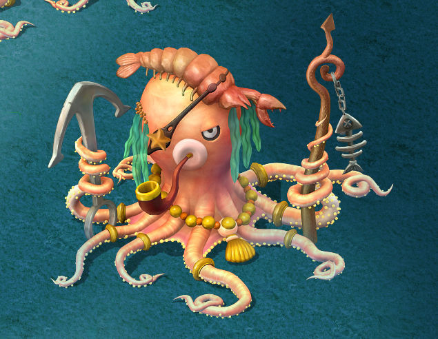 Submarine Cartoon World - Octopus Guardian 3D model_4