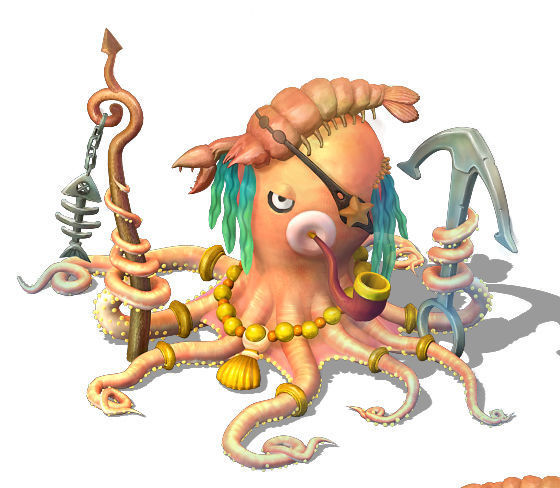 Submarine Cartoon World - Octopus Guardian 3D model_3