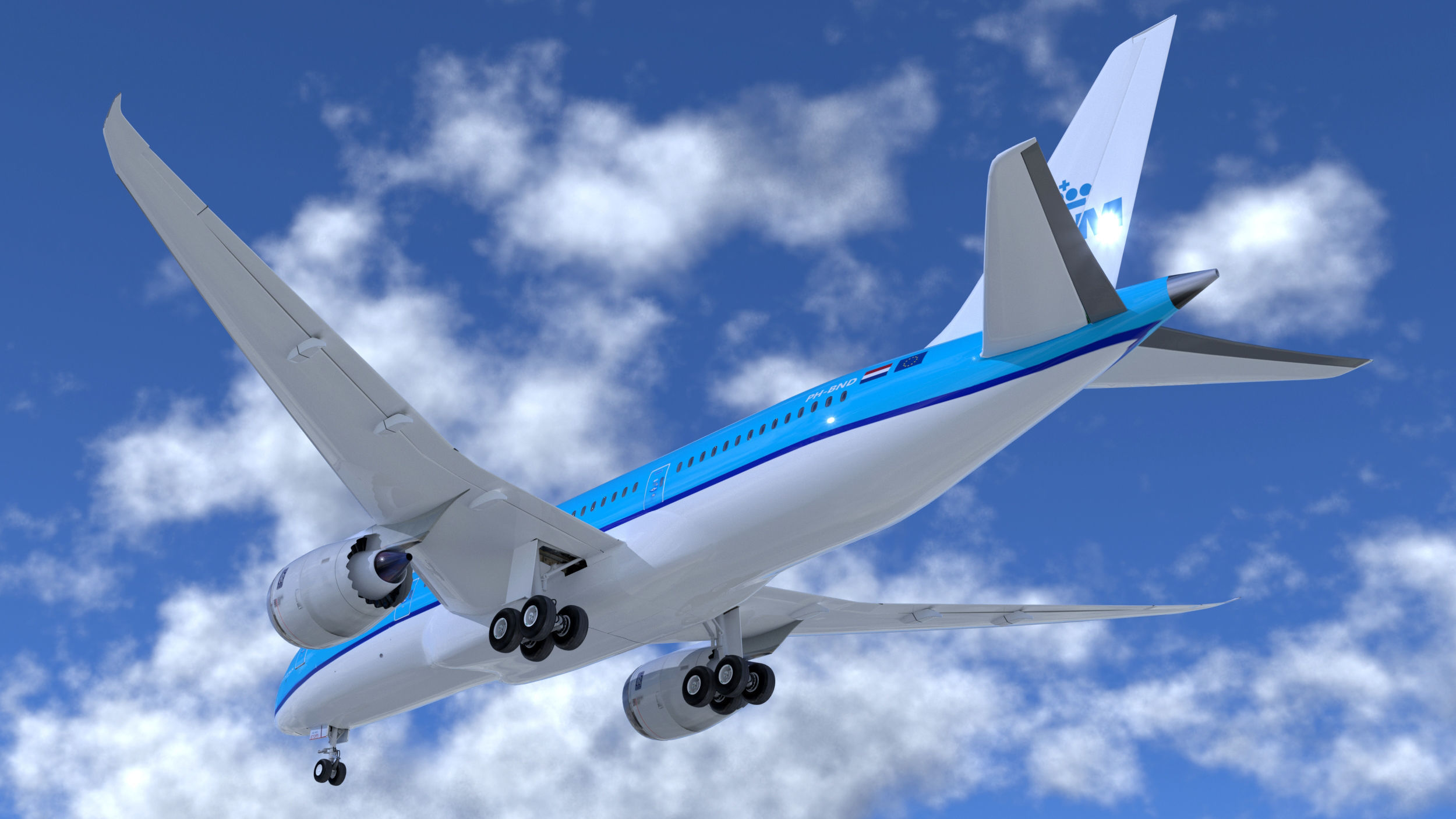 Boeing 787 Dreamliner high detailed model Low-poly 3D model_17