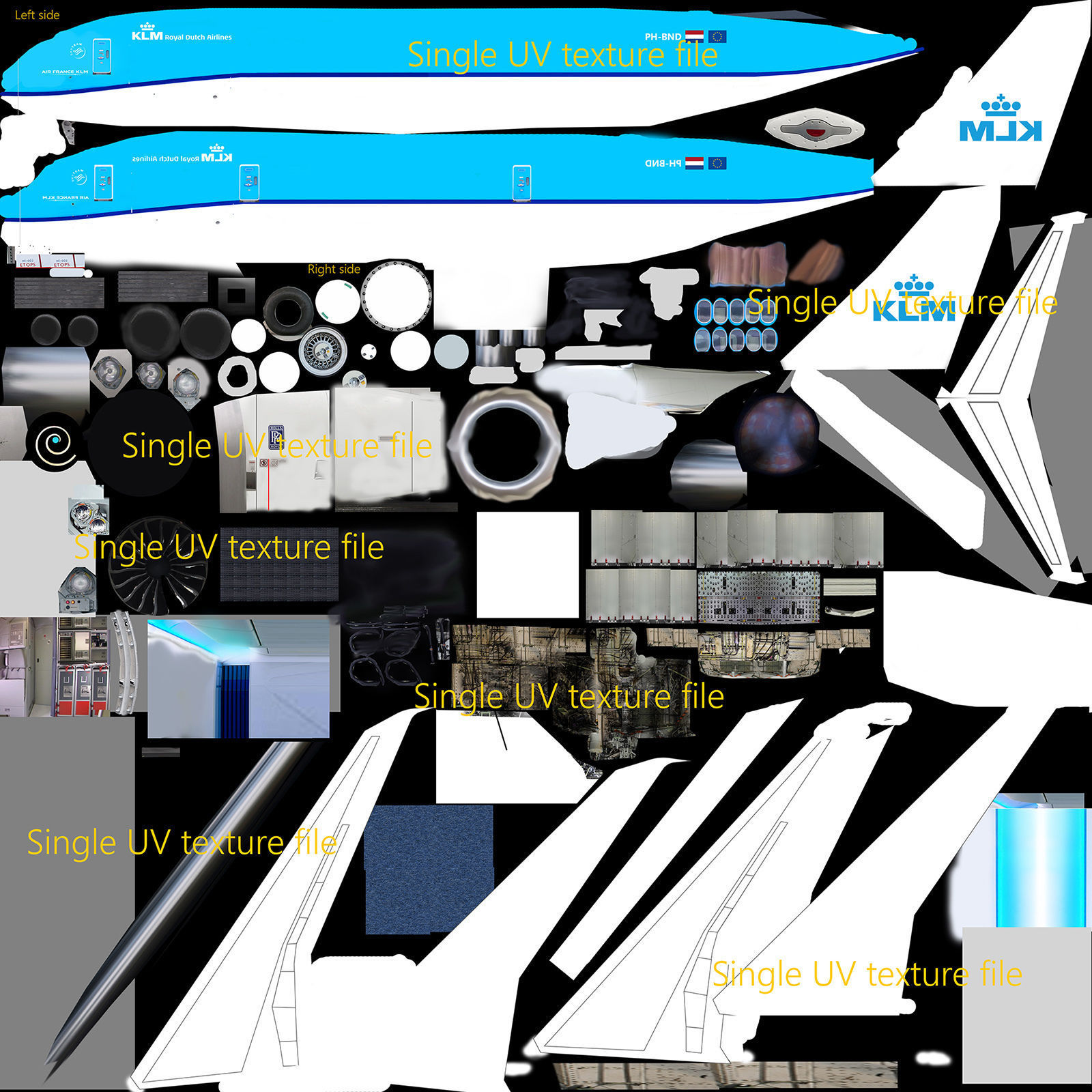 Boeing 787 Dreamliner high detailed model Low-poly 3D model_22