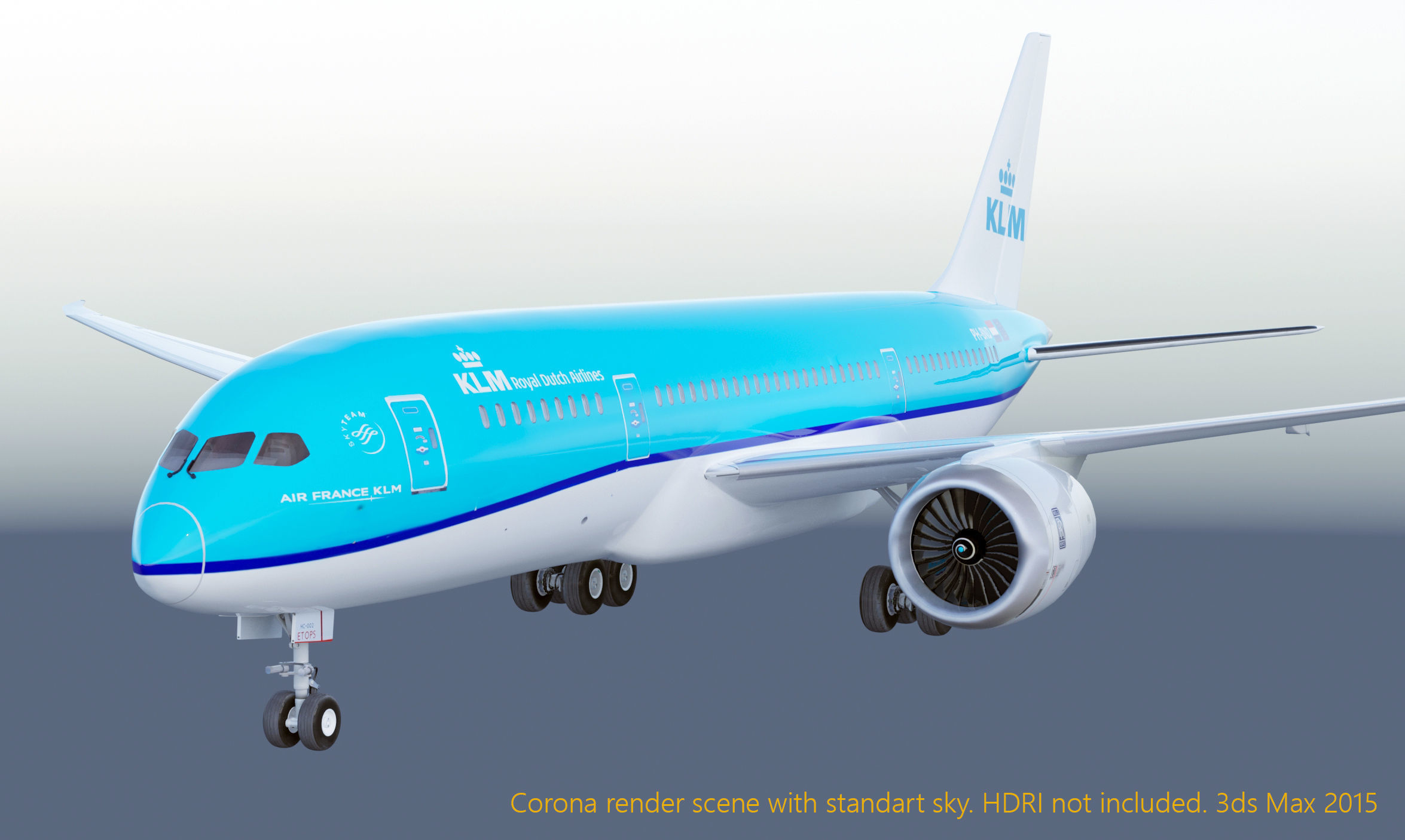 Boeing 787 Dreamliner high detailed model Low-poly 3D model_15