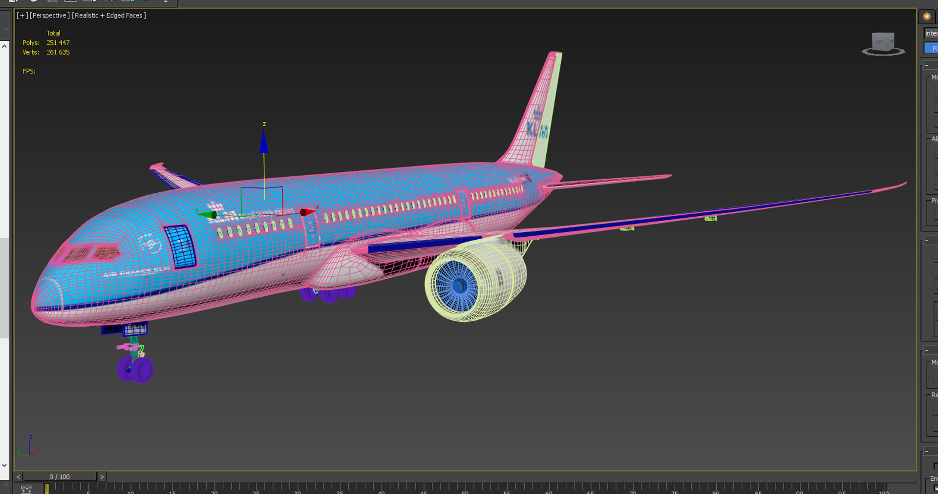 Boeing 787 Dreamliner high detailed model Low-poly 3D model_21