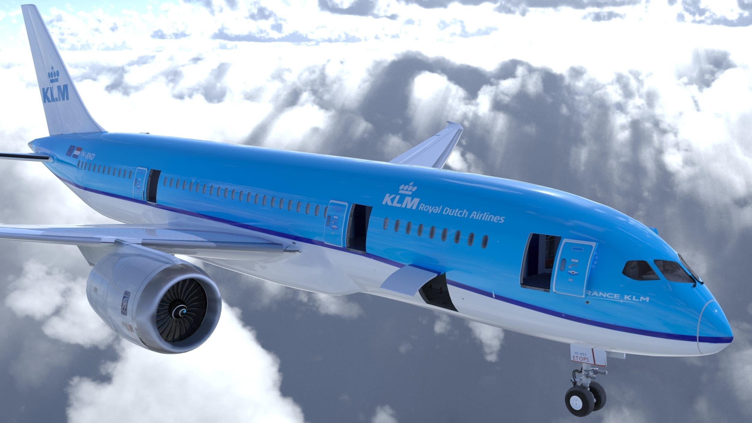 Boeing 787 Dreamliner high detailed model Low-poly 3D model_16