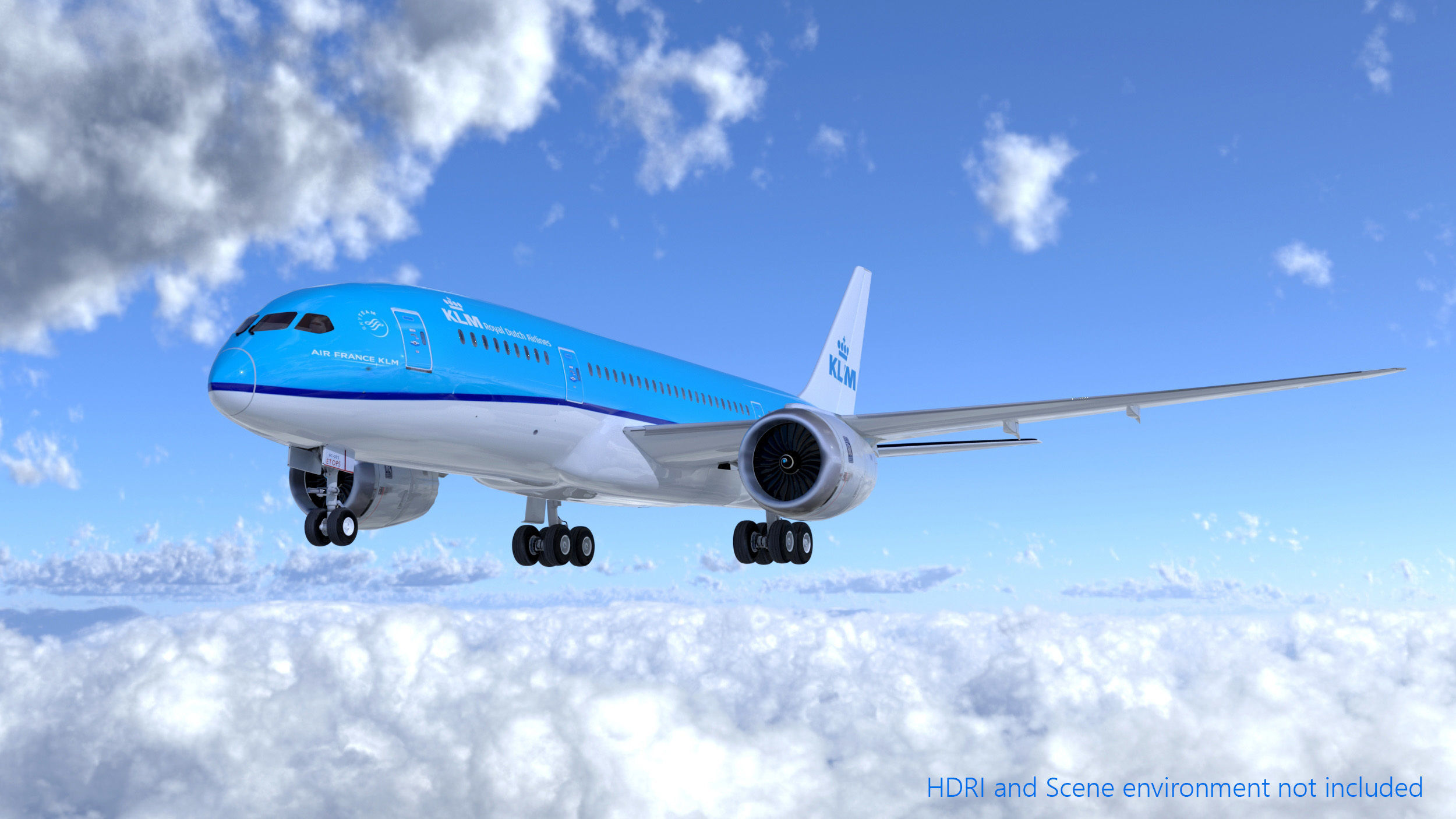 Boeing 787 Dreamliner high detailed model Low-poly 3D model_4