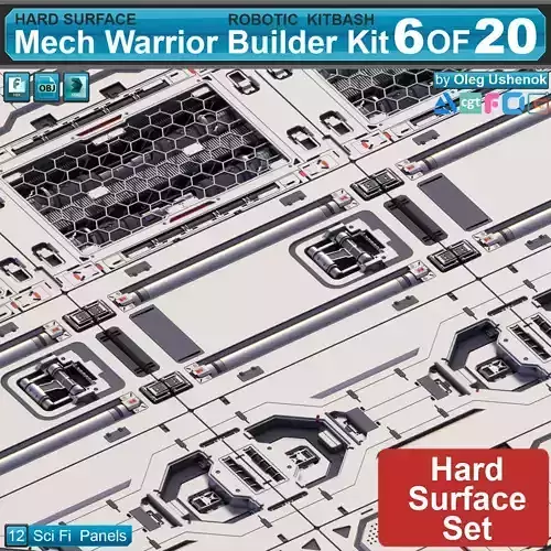 Mech Warrior Hard Surface Kitbash 6 of 20 3D model Mech Warrior Hard Surface Kitbash 6 of 20 3D model